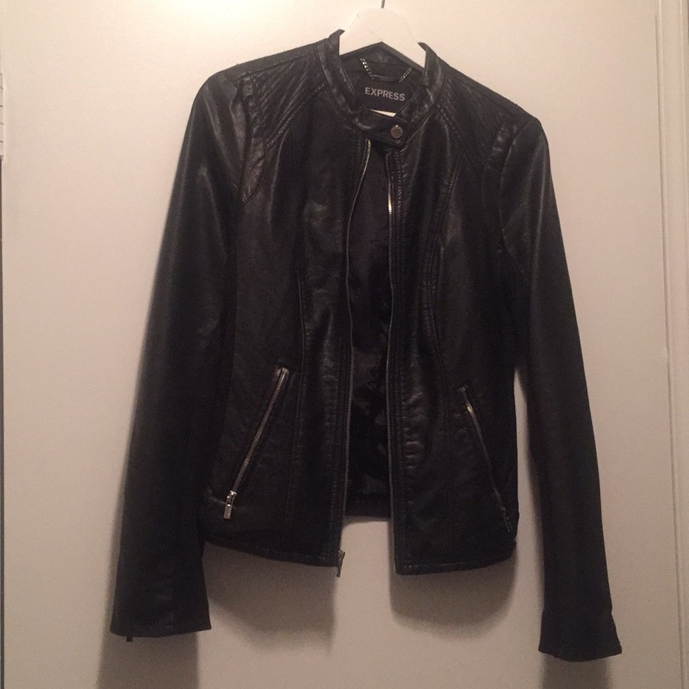 Black leather express jacket